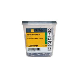 Bites PRO Medsraigtis - 4,2x60 mm A4, T15, (200 vnt.) - terasai, paslėpto tvirtinimo