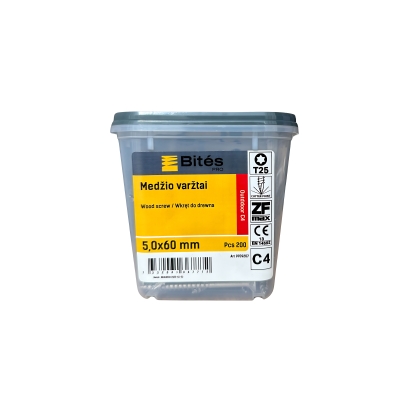 Bites PRO Medsraigtis - 5,0x60 mm (200 vnt.) - lauko darbams