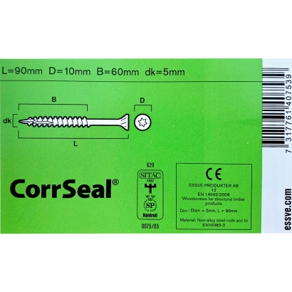 Medsraigtis ESSVE lauko darbams, 5,0x90 mm, CorrSeal padengimas (100 vnt)