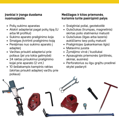 Sraigtinių polių sukimo aparato nuoma