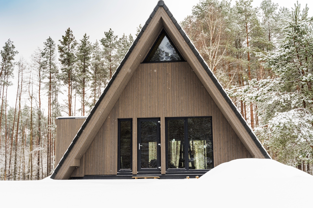 Lauko dailylentės miško namelio projekte