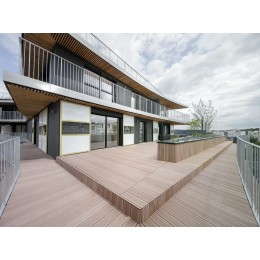 Terasos medienos kompozito apvado lenta (Silvadec - Grooved Elegance Dark Brown)
